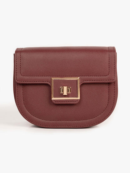 Curved Flap Handbag