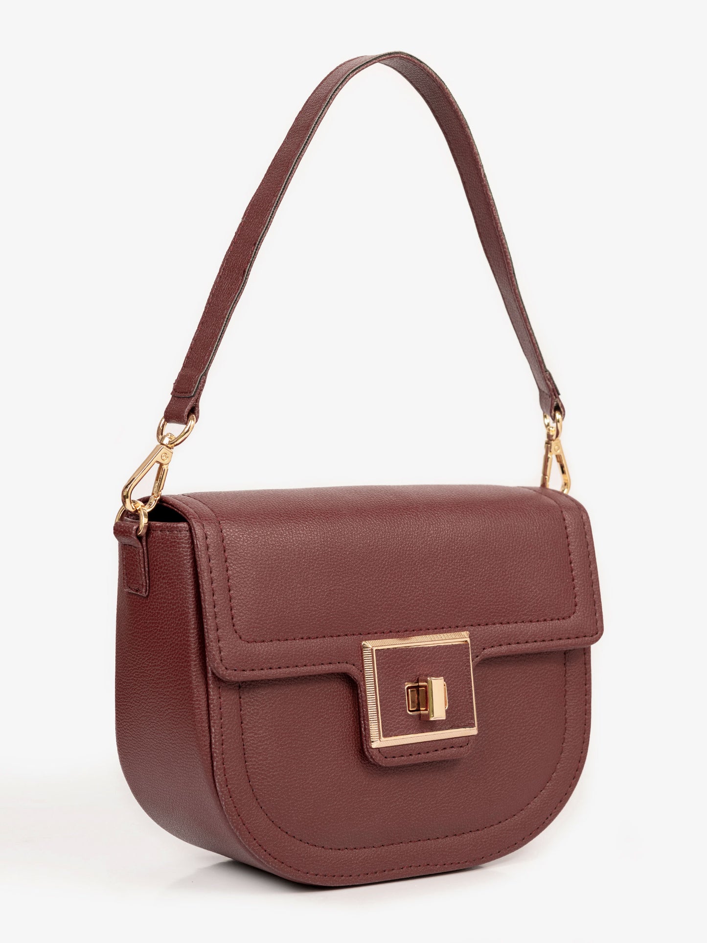 Curved Flap Handbag