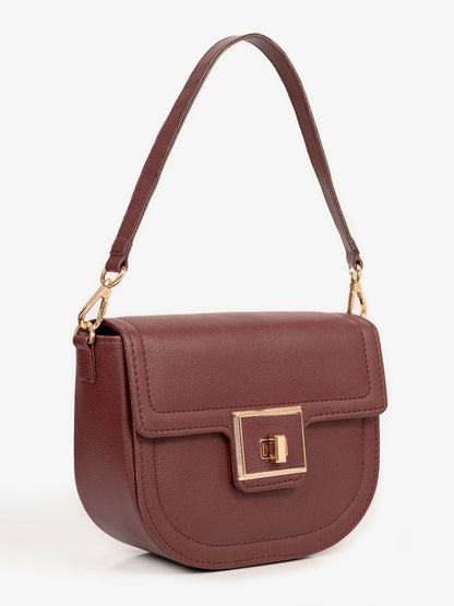 Curved Flap Handbag