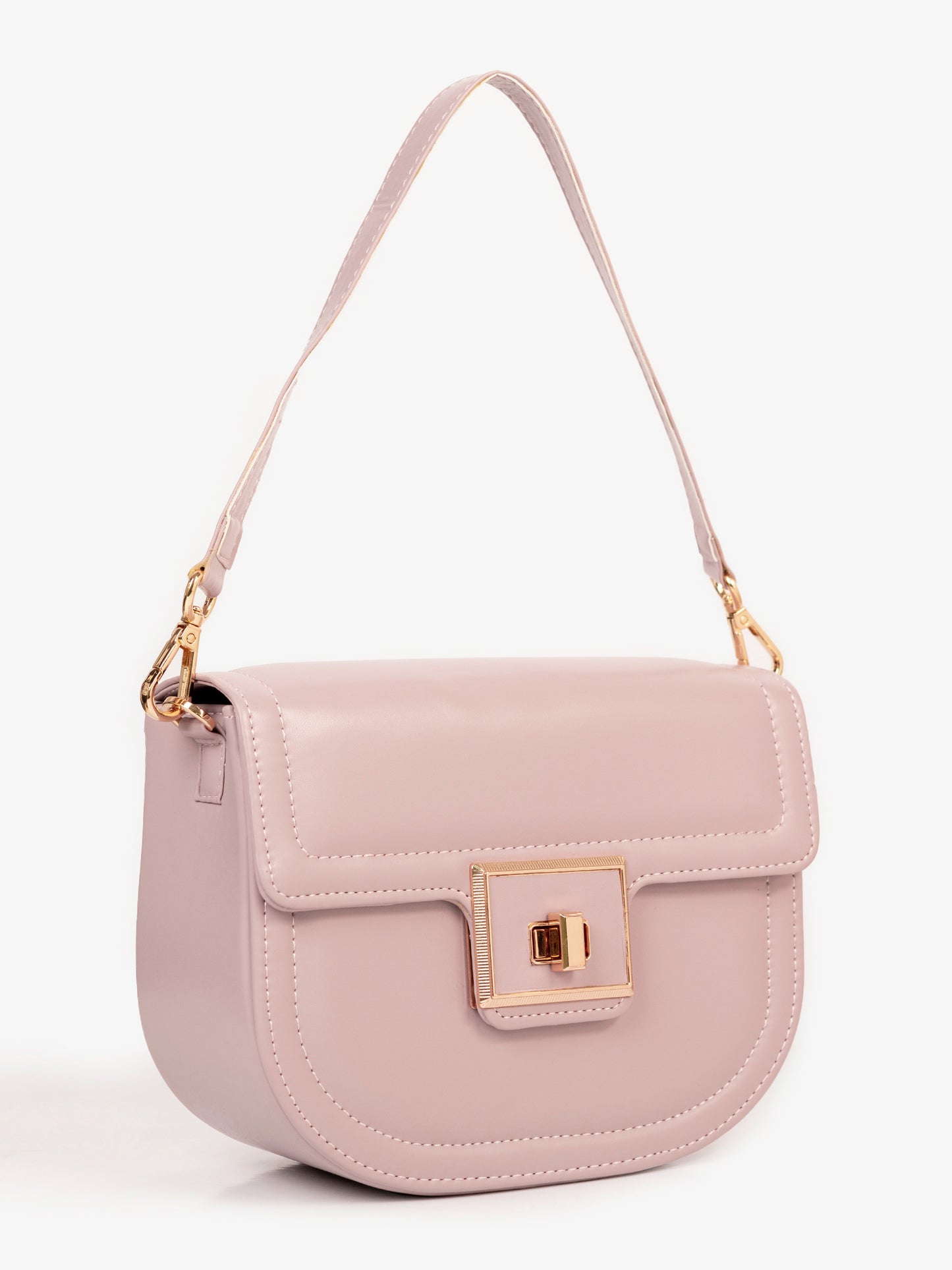 Curved Flap Handbag