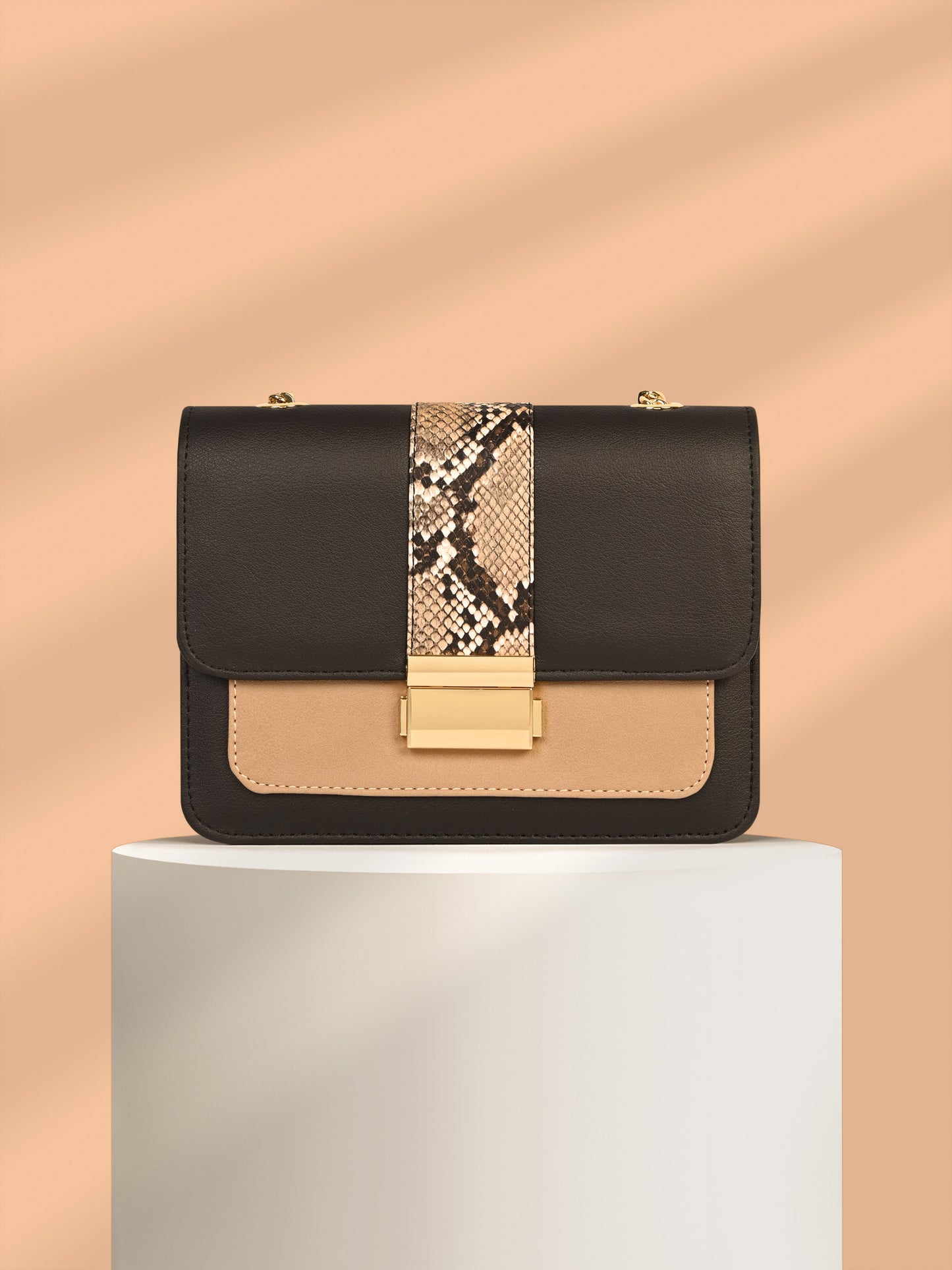 Two-tone Textured Handbag