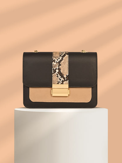 Two-tone Textured Handbag