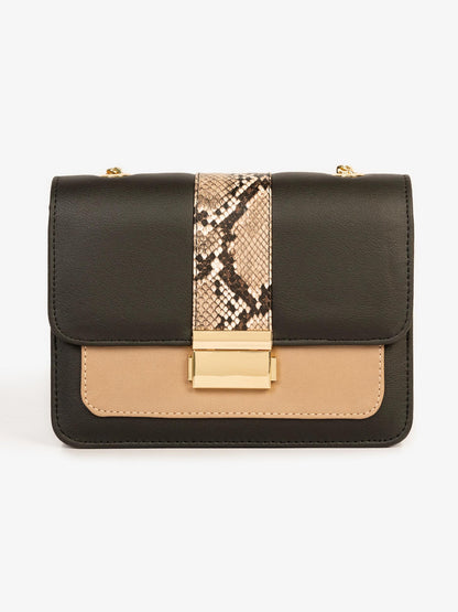 Two-tone Textured Handbag
