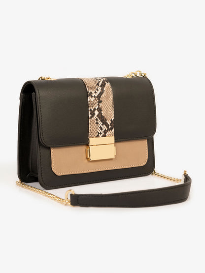 Two-tone Textured Handbag