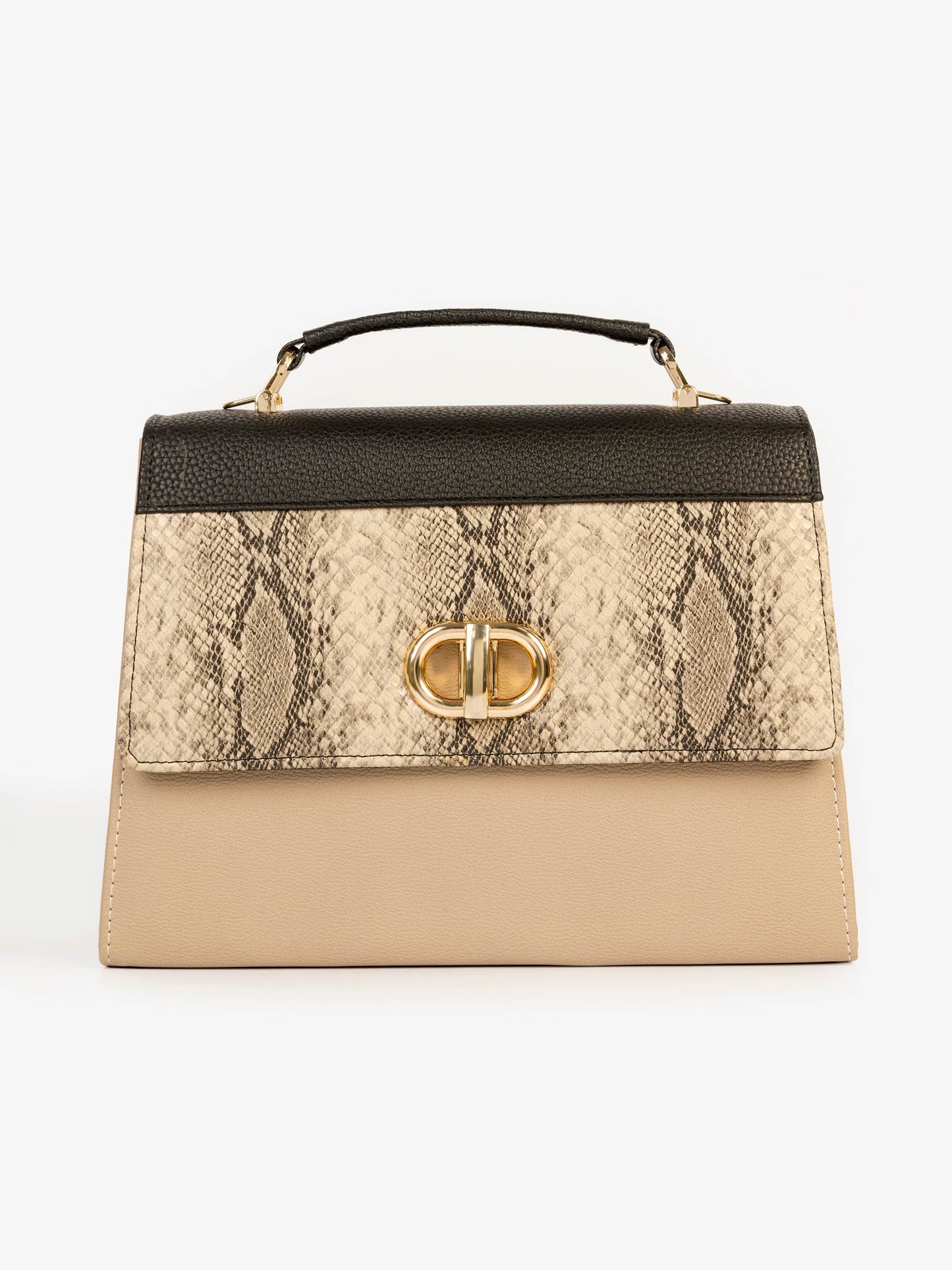 Two-tone Textured Handbag