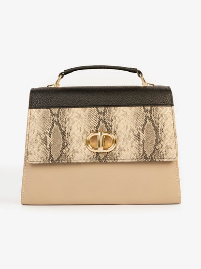 Two-tone Textured Handbag