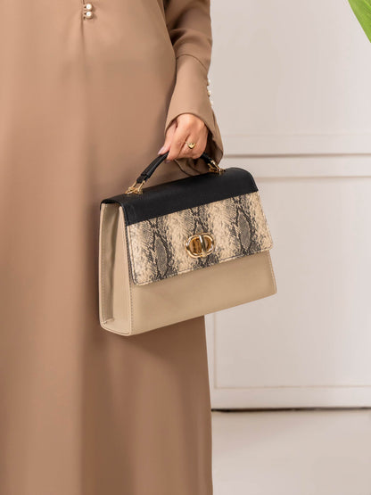 Two-tone Textured Handbag
