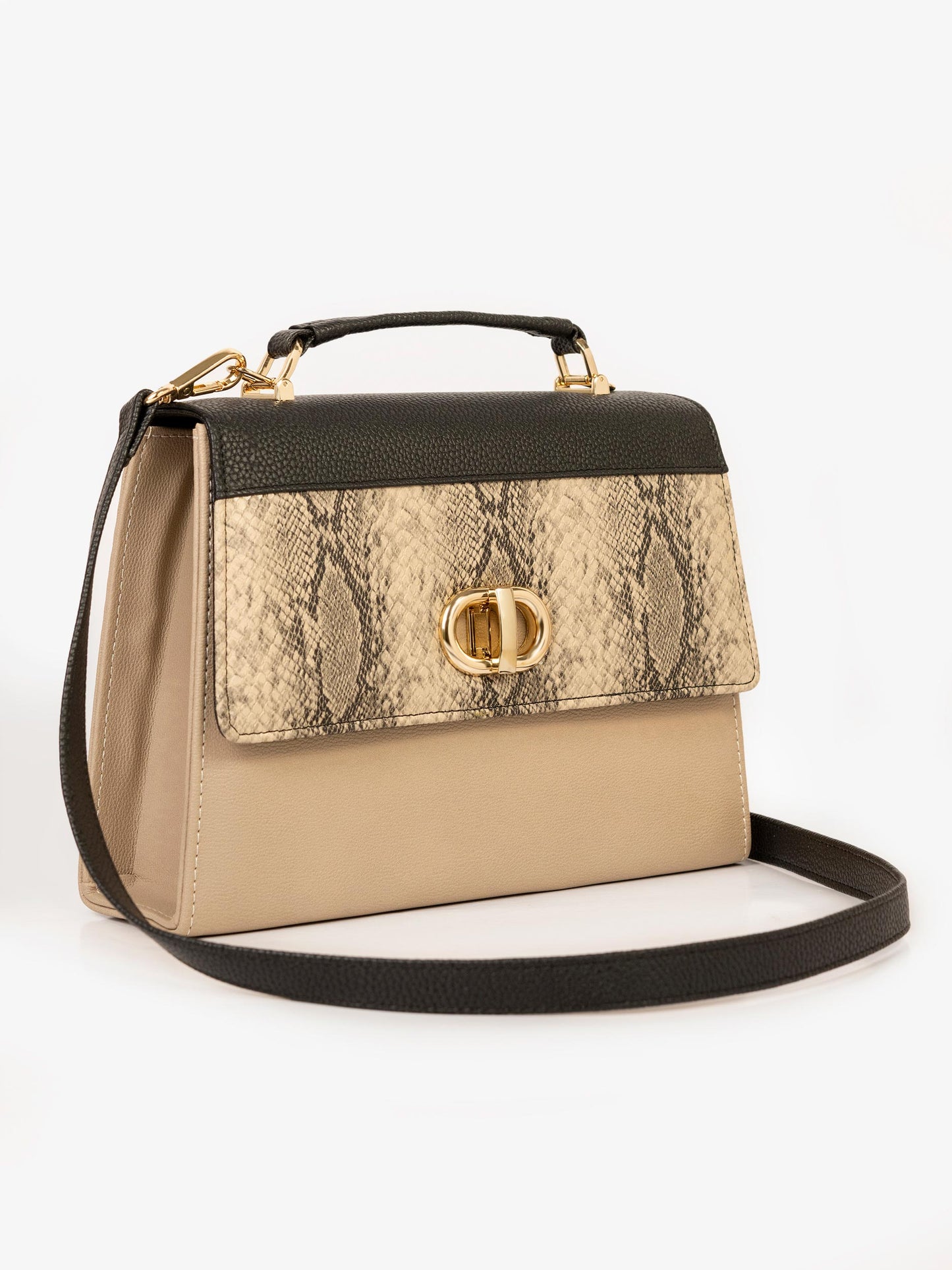 Two-tone Textured Handbag