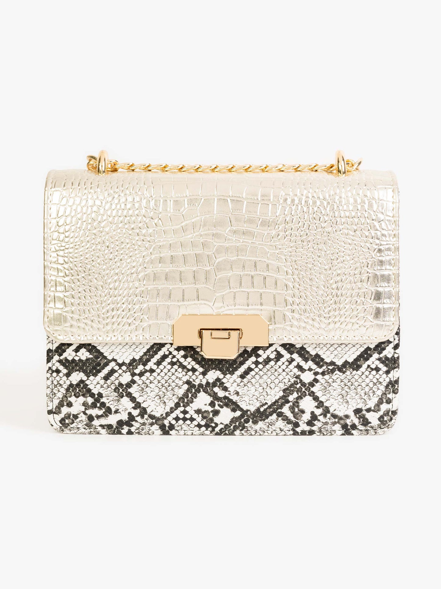 Two-tone Textured Handbag