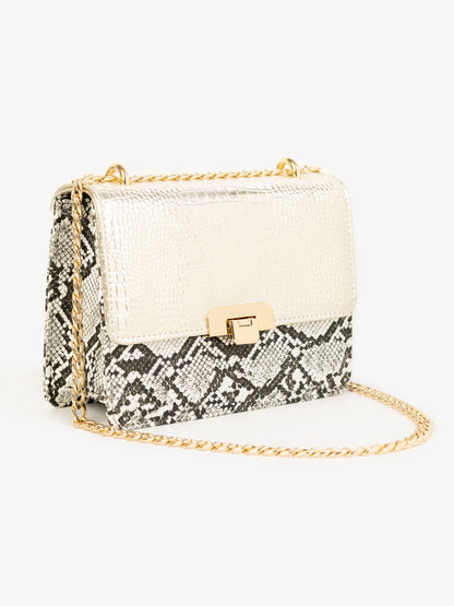 Two-tone Textured Handbag