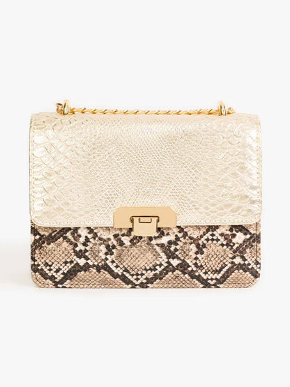 Two-tone Textured Handbag
