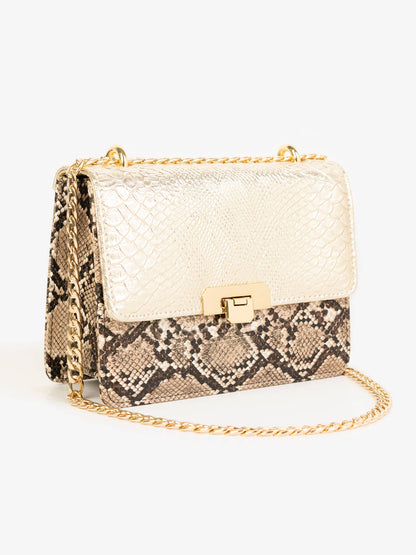 Two-tone Textured Handbag