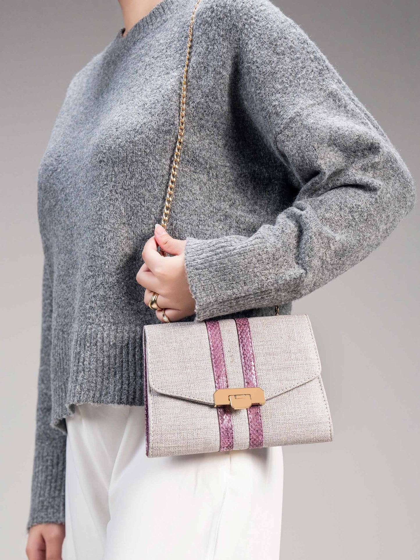 Striped Clutch