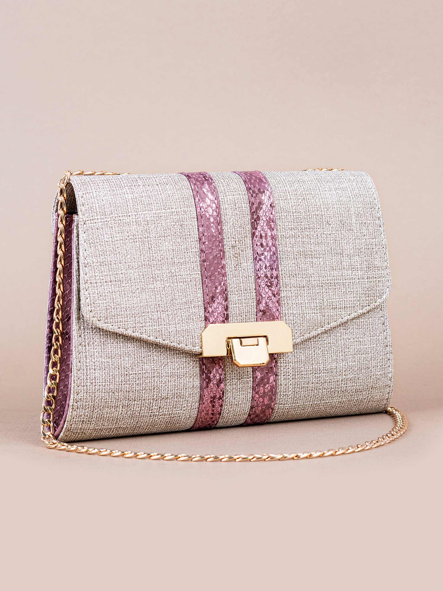 Striped Clutch
