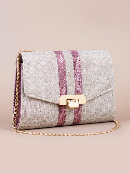 Striped Clutch