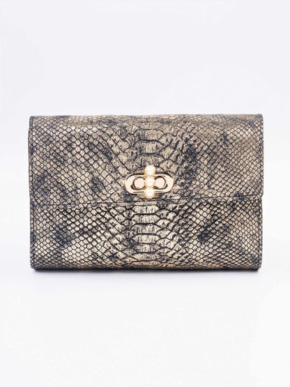 Snake Textured Hand Bag