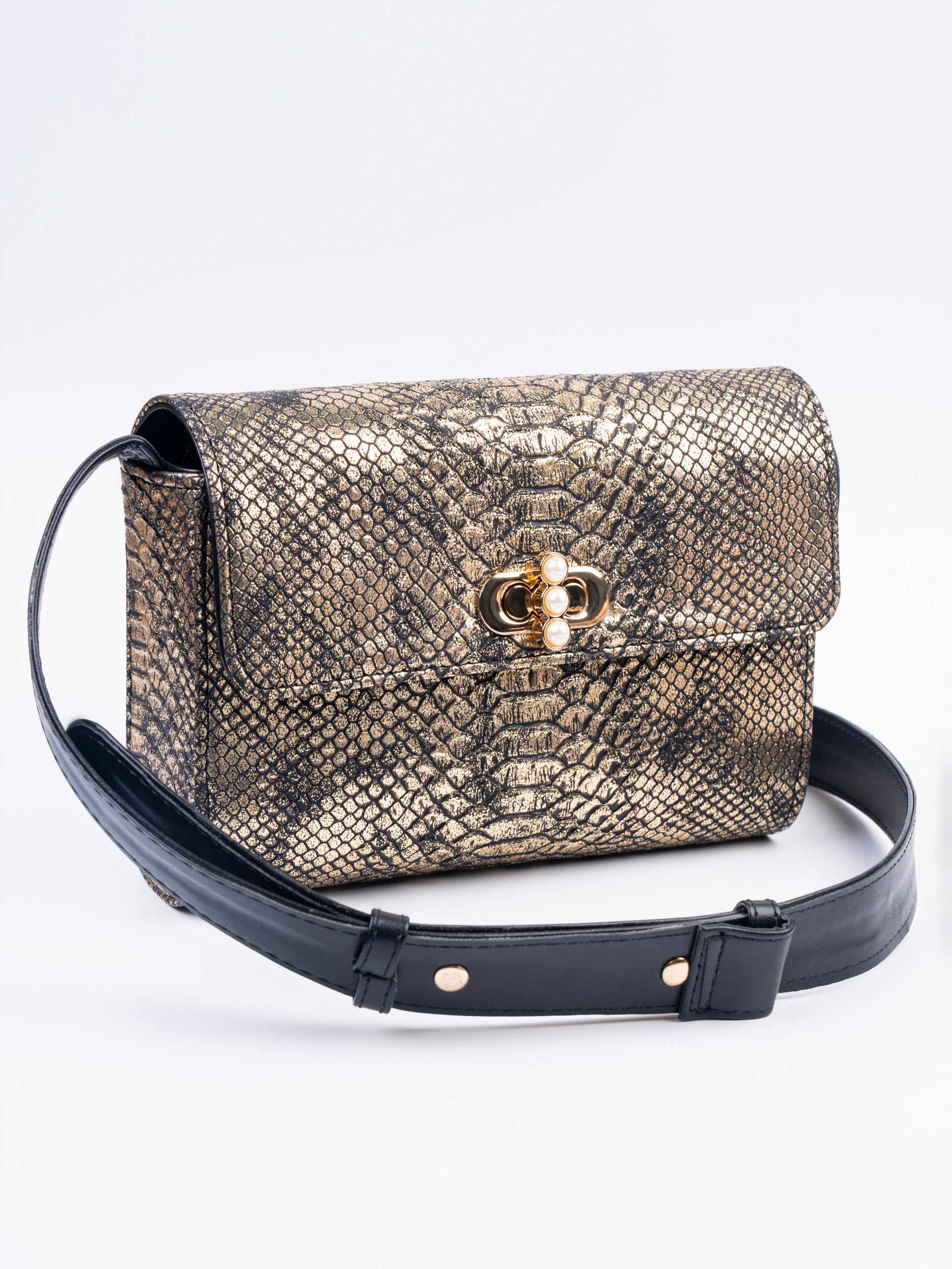 Snake Textured Hand Bag