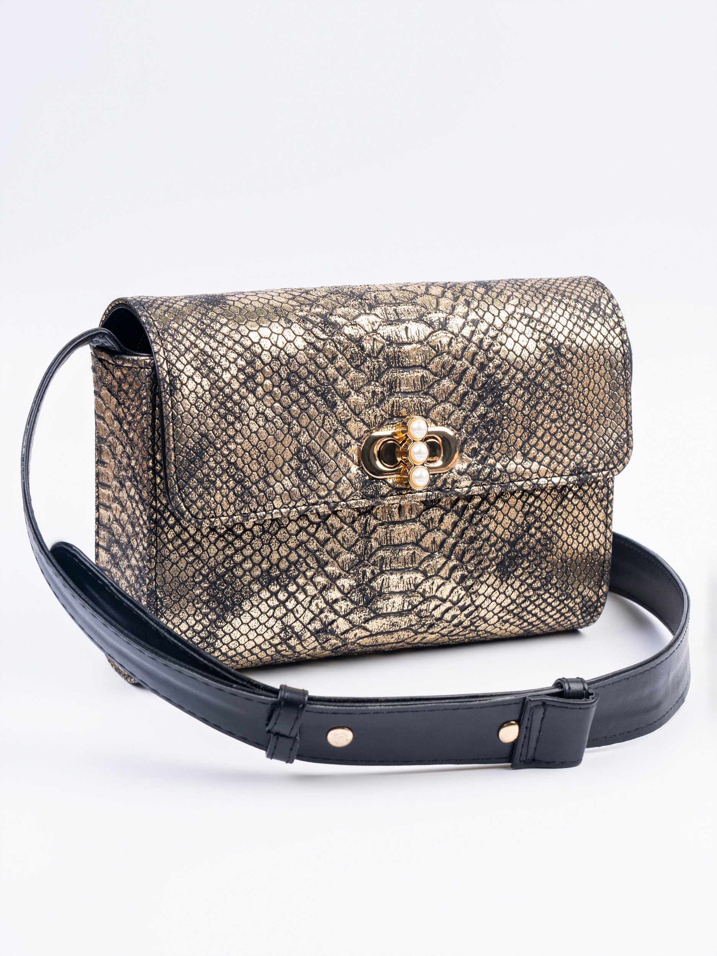 Snake Textured Hand Bag
