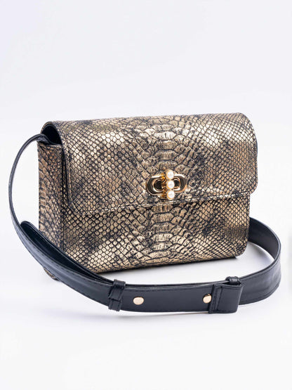 Snake Textured Hand Bag