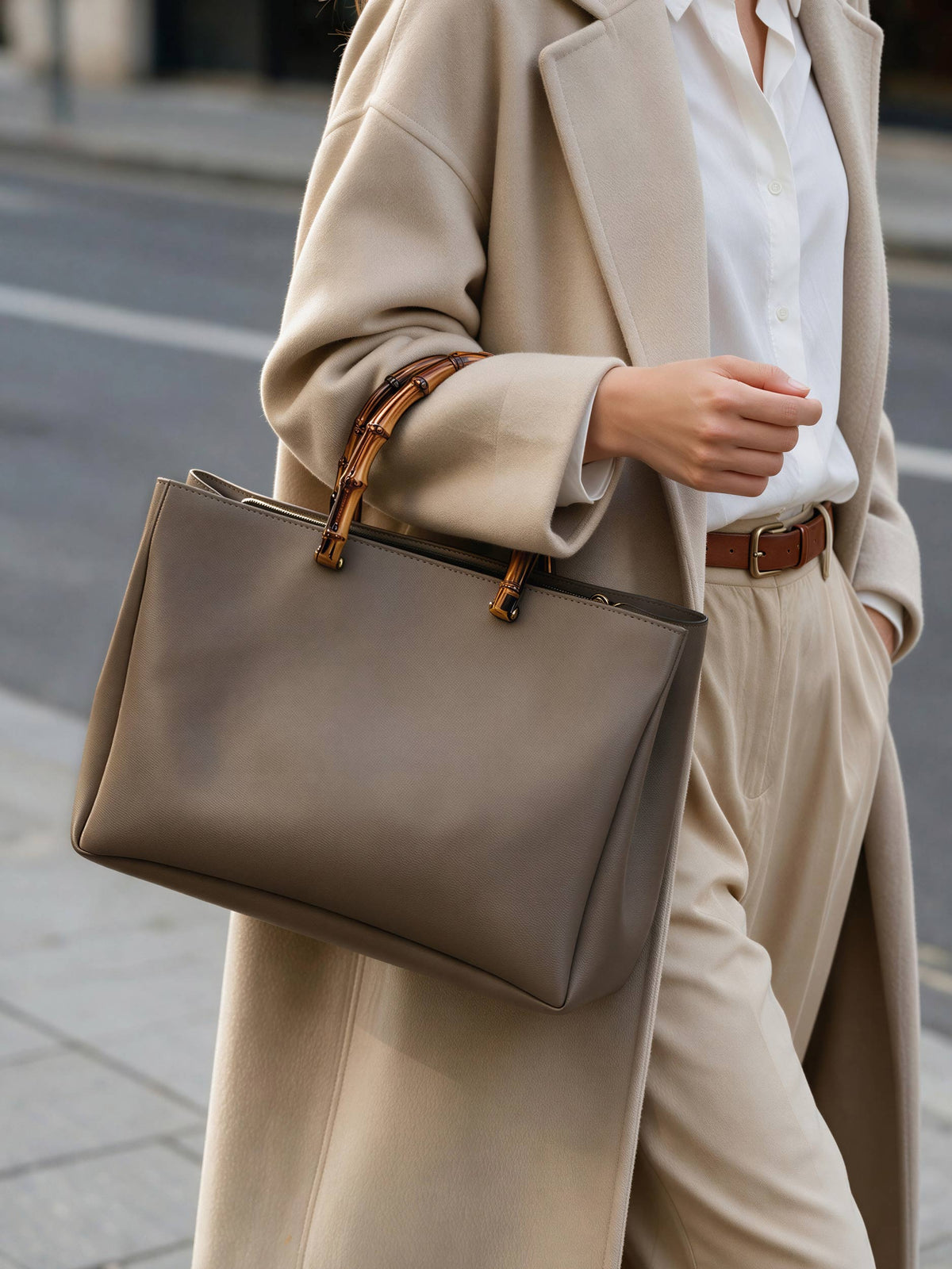 Bamboo-Handle Bag