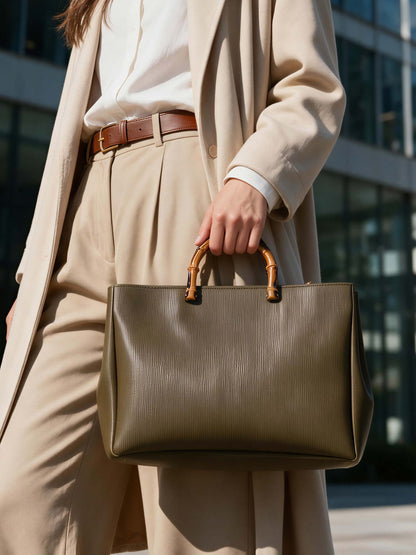 Bamboo-Handle Bag