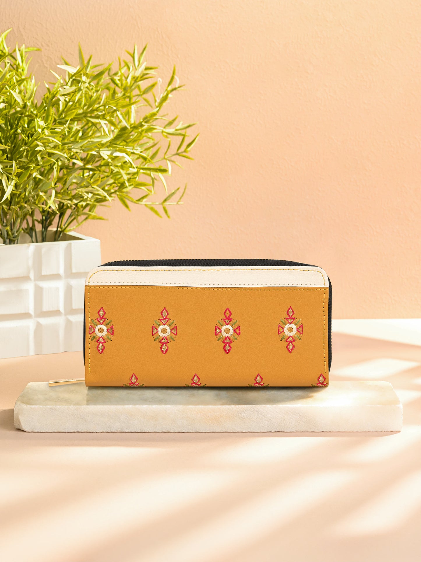 Floral Embroidered Wallet