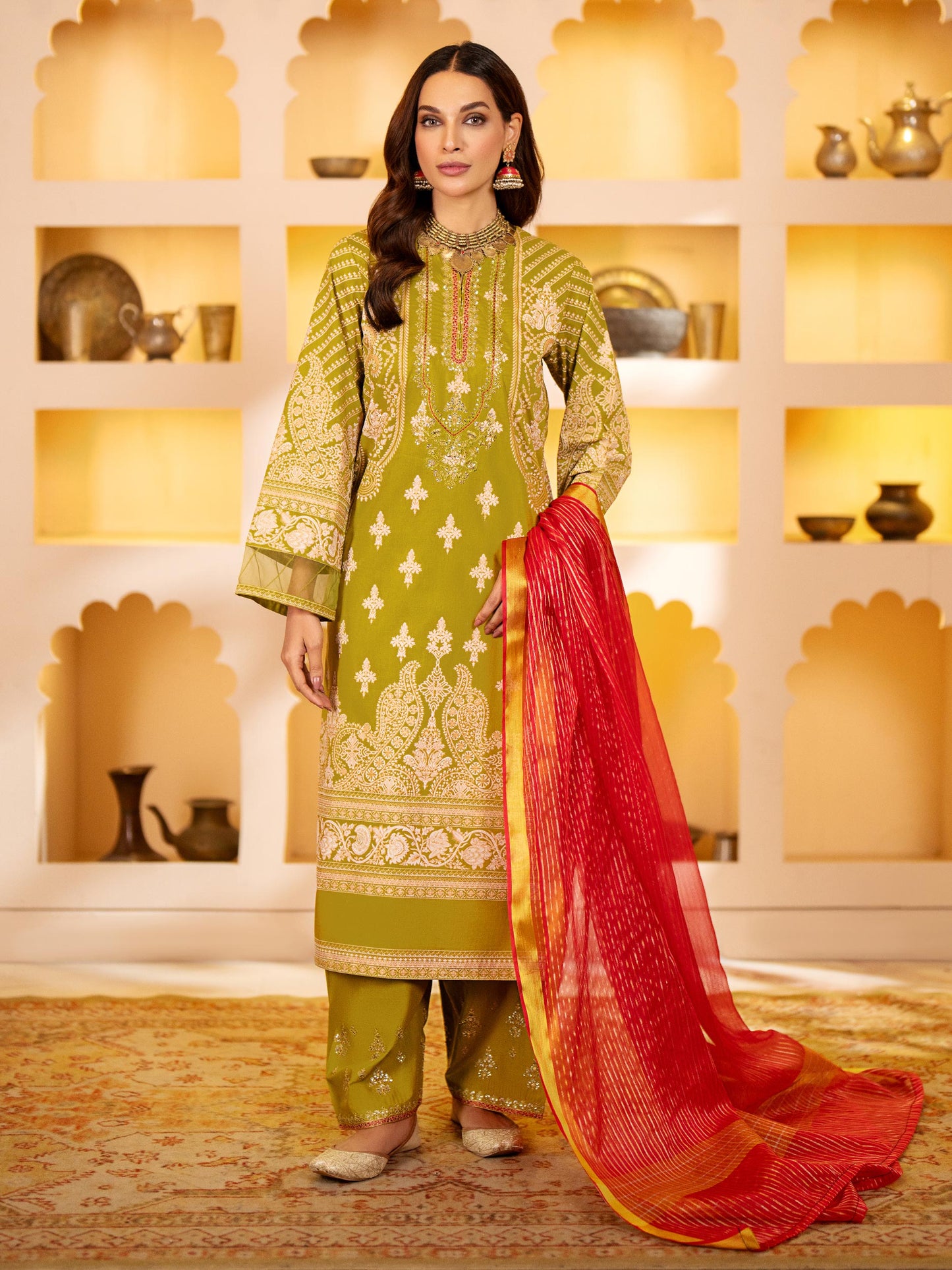 3 Piece Lawn Suit-Embroidered Unstitched)