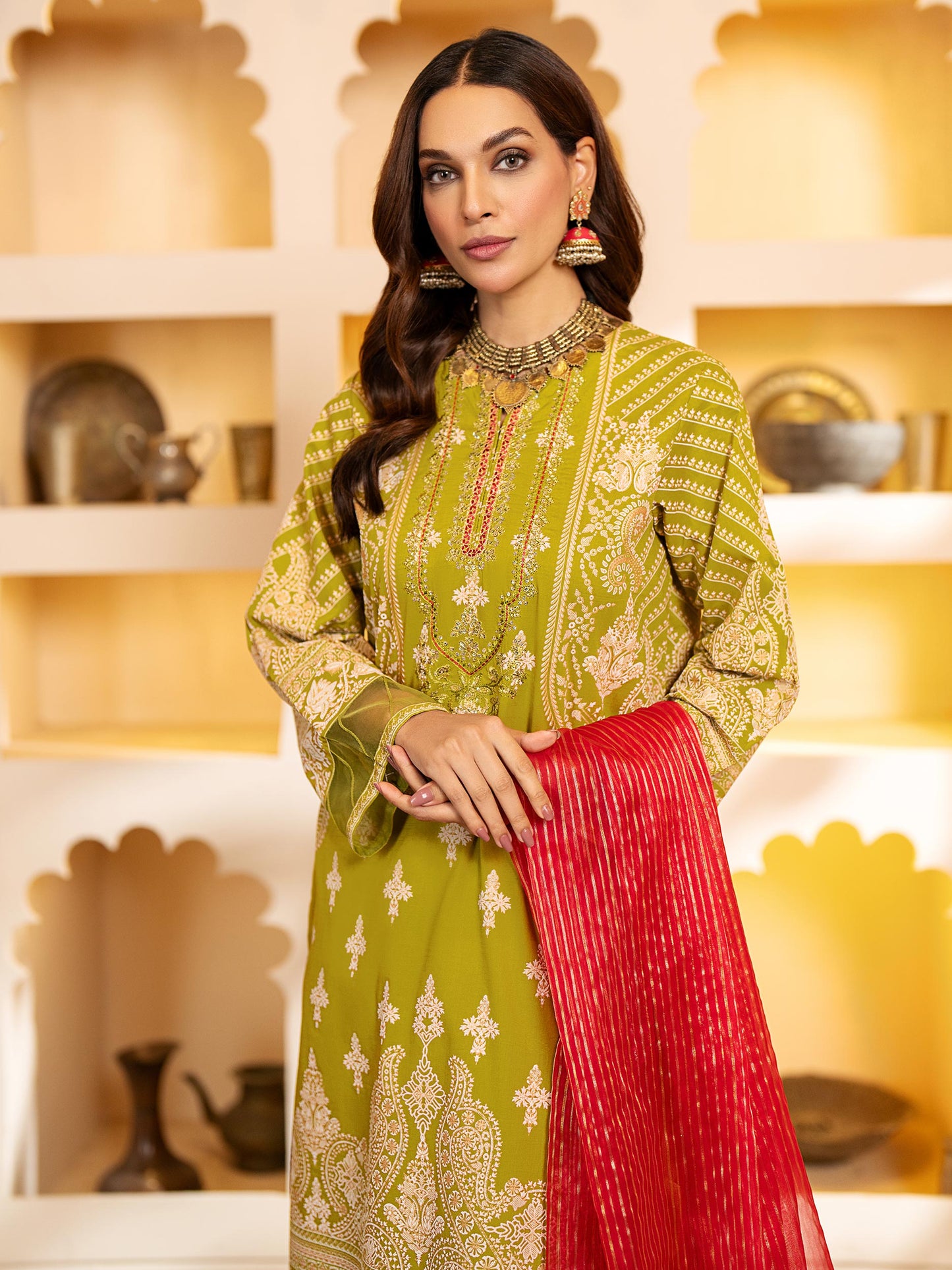 3 Piece Lawn Suit-Embroidered Unstitched)