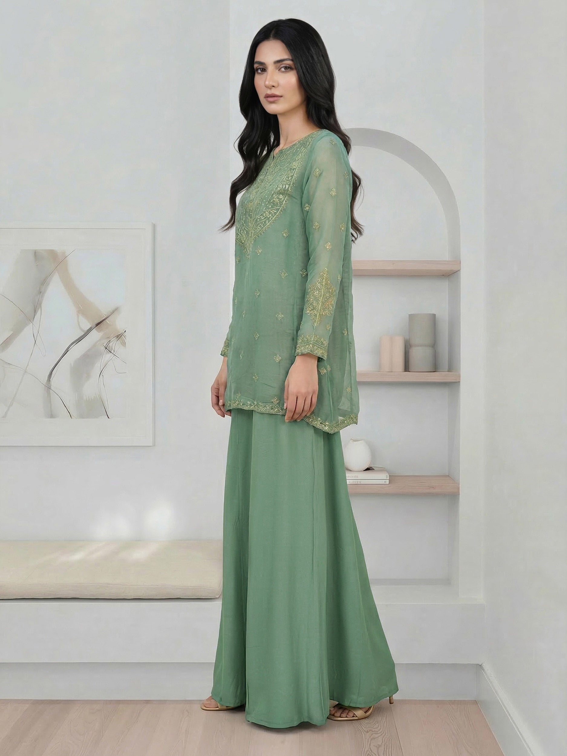 2 Piece Missouri Suit- Embroidered (Pret)