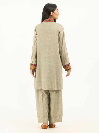 2 Piece Linen Suit-Embroidered (Pret)