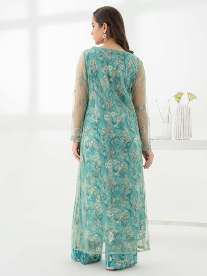 2 Piece Net Suit-Embroidered (Pret)