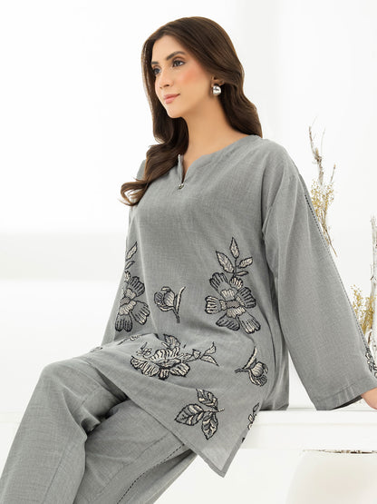Yarn Dyed Co-Ord Set-Embroidered (Pret)