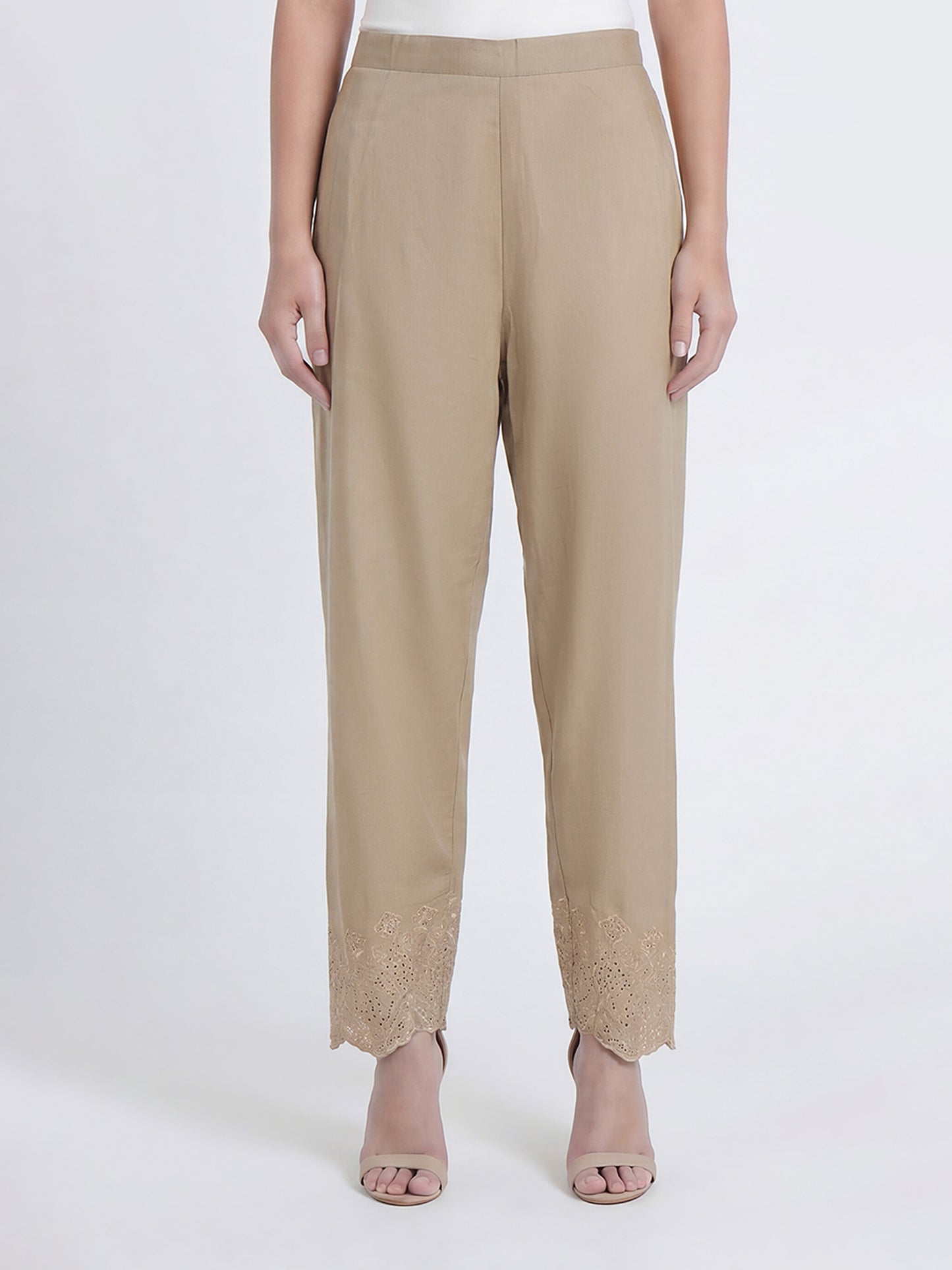 Cambric Trousers- Embroidered (Pret)