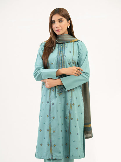 3 Piece Karandi Suit-Embroidered (Pret)