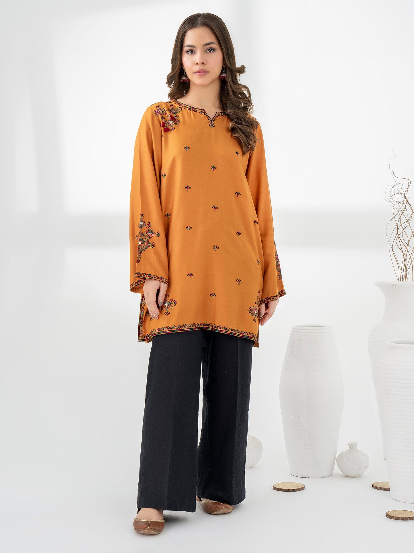 Crepe Kurti-Embroidered (Pret)