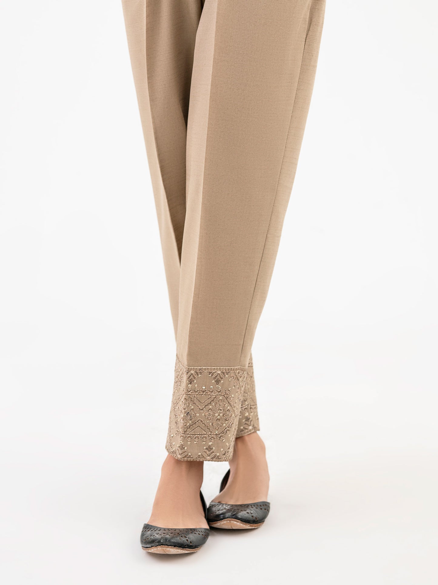Embroidered Khaddar Trouser (Pret)