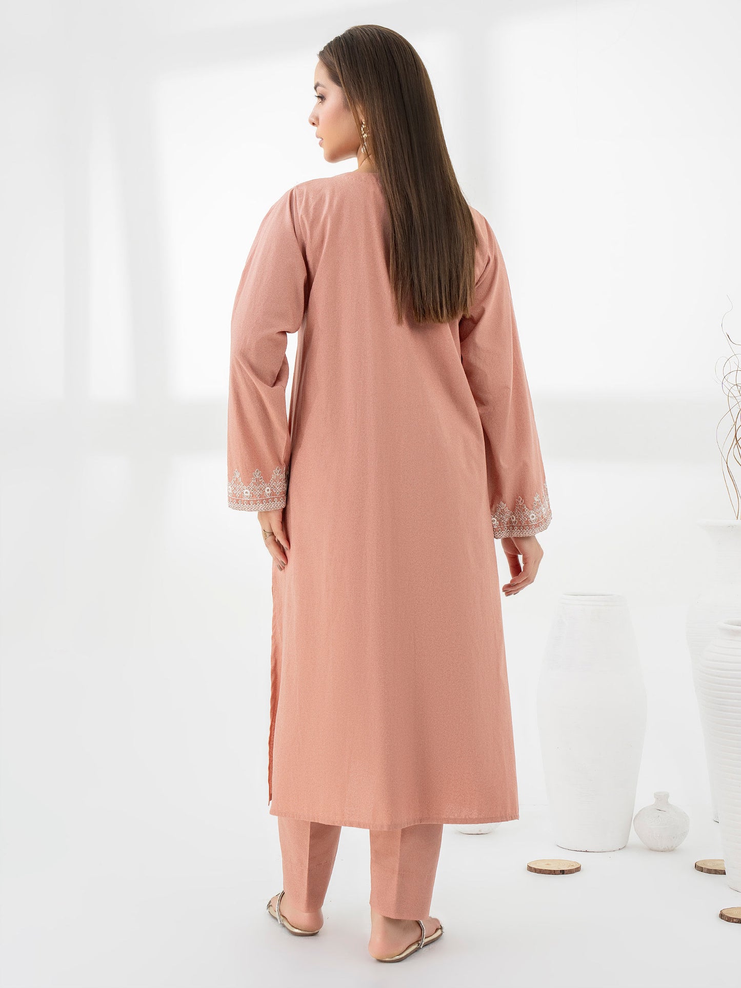 2 Piece Karandi Suit-Embroidered (Pret)