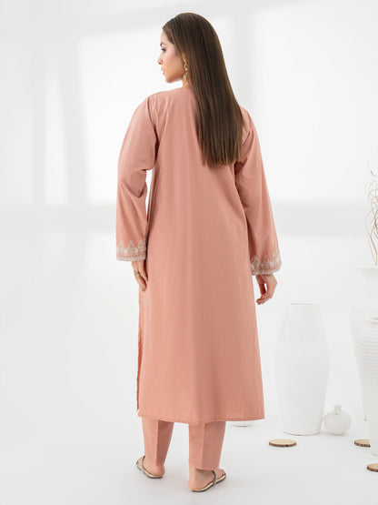 2 Piece Karandi Suit-Embroidered (Pret)
