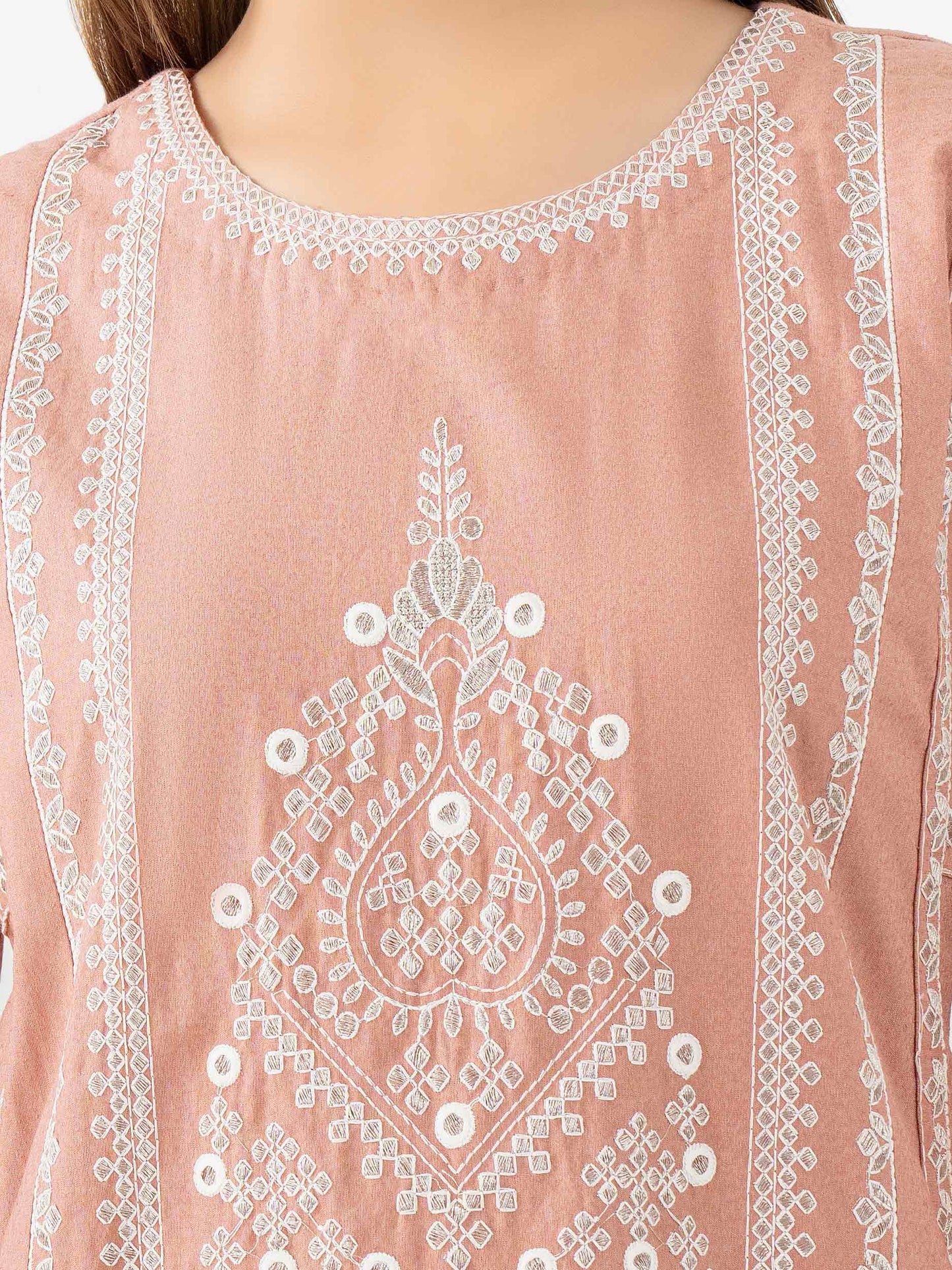 2 Piece Karandi Suit-Embroidered (Pret)