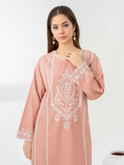 2 Piece Karandi Suit-Embroidered (Pret)
