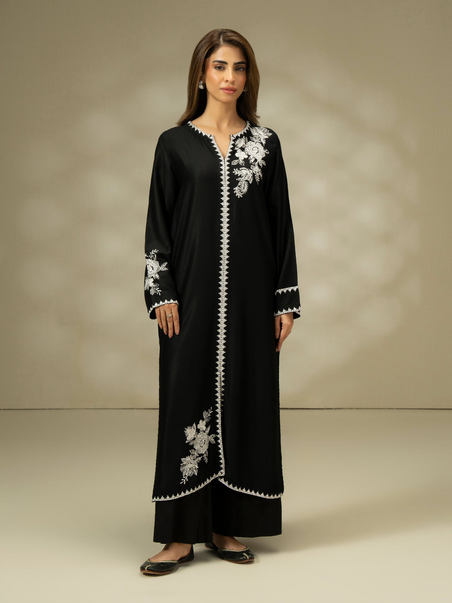 Linen Shirt-Embroidered (Pret)