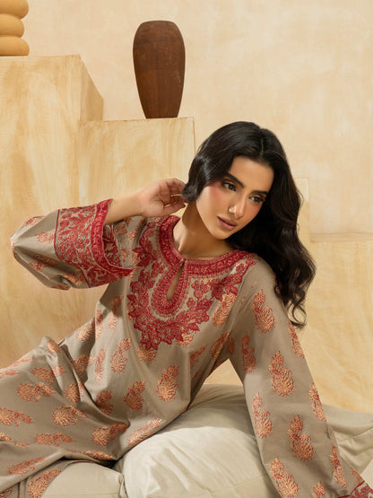 2 Piece Cotton Suit-Embroidered (Pret)