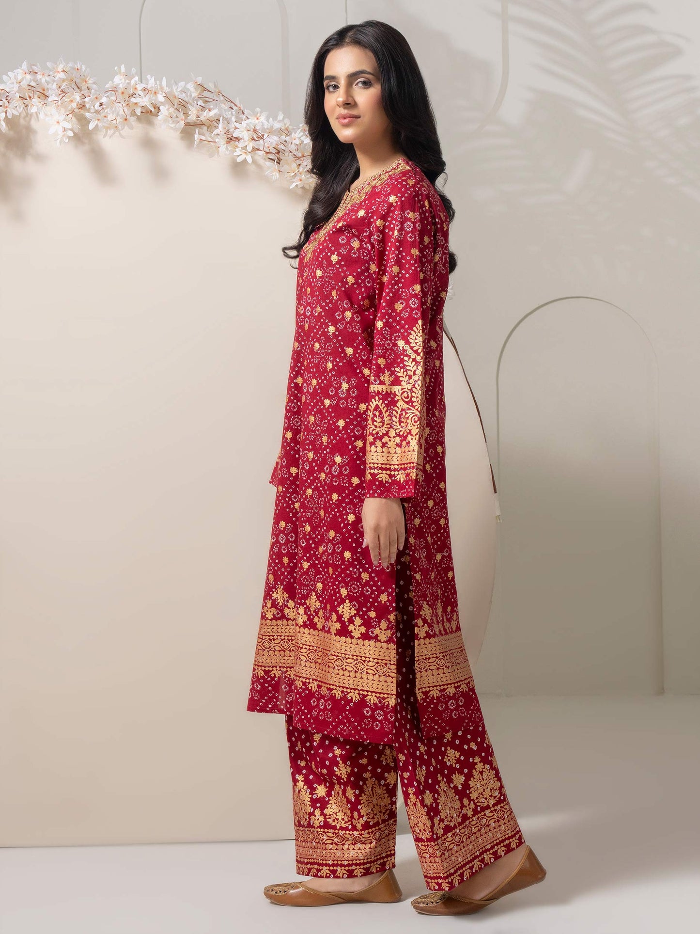 2 Piece Cambric Suit-Embroidered (Pret)