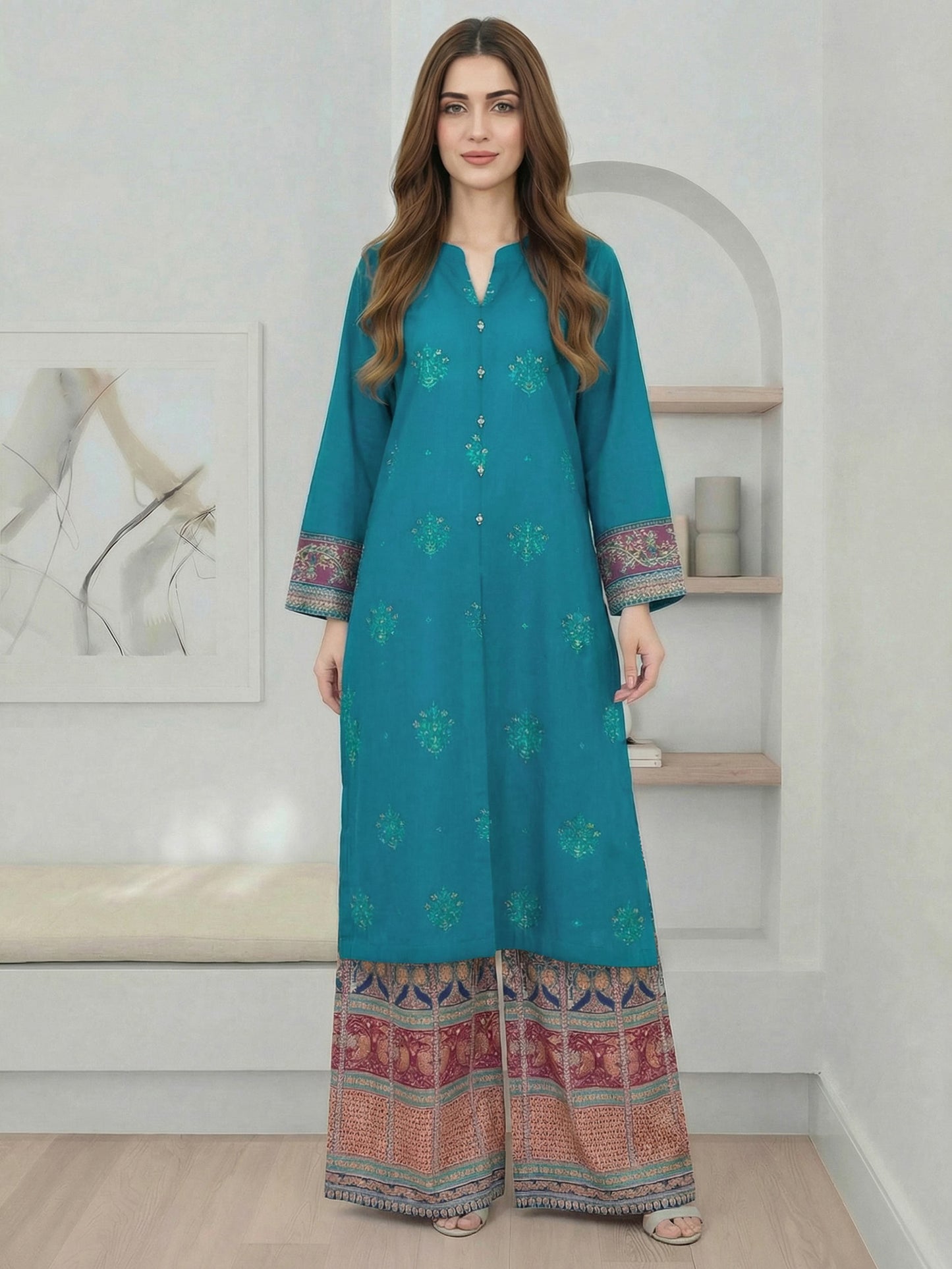 2 Piece Lawn Suit- Embroidered (Pret)