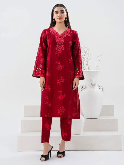 2 Piece Winter Cotton Suit-Embroidered (Pret)