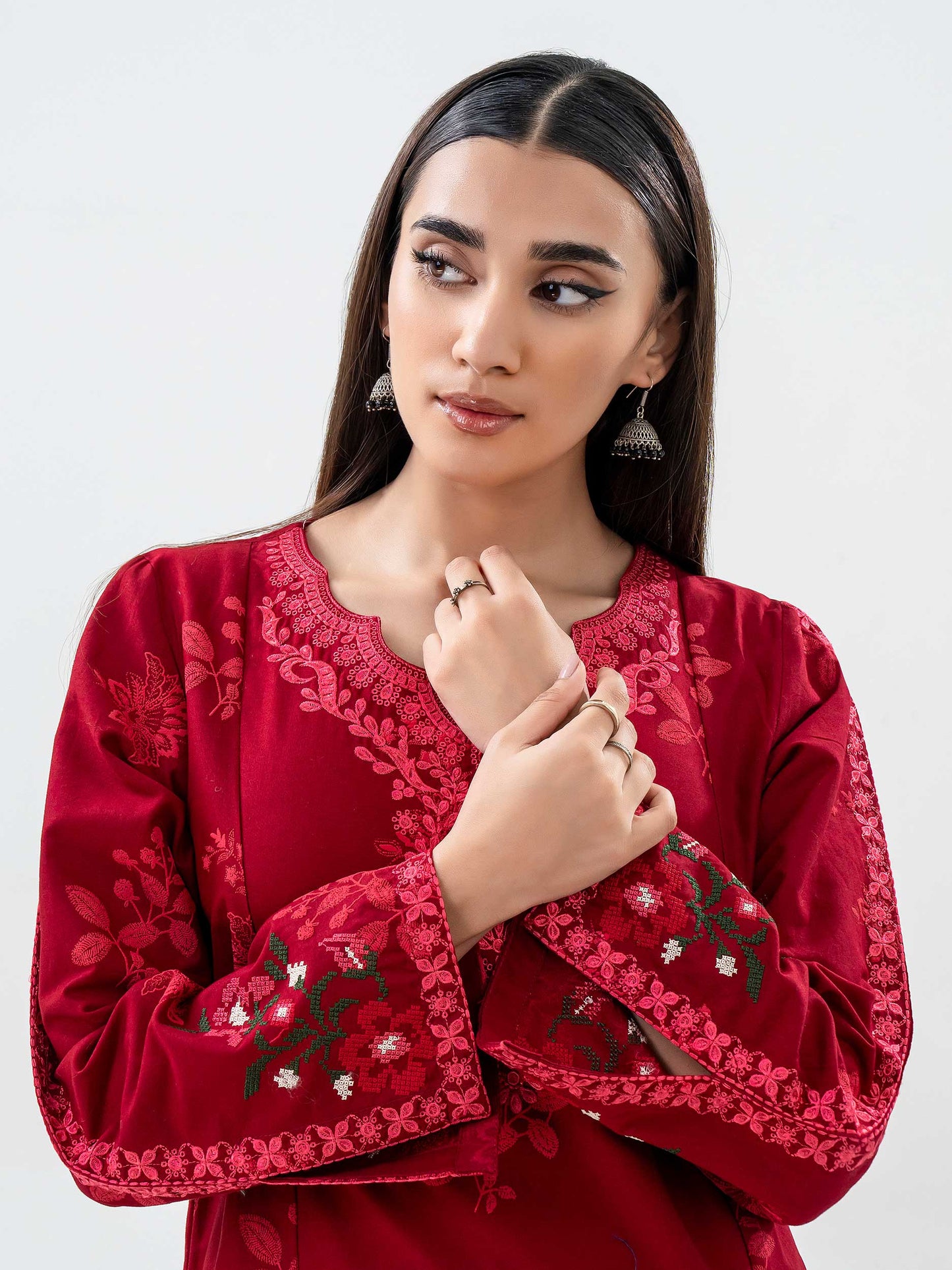 2 Piece Winter Cotton Suit-Embroidered (Pret)