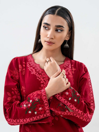 2 Piece Winter Cotton Suit-Embroidered (Pret)