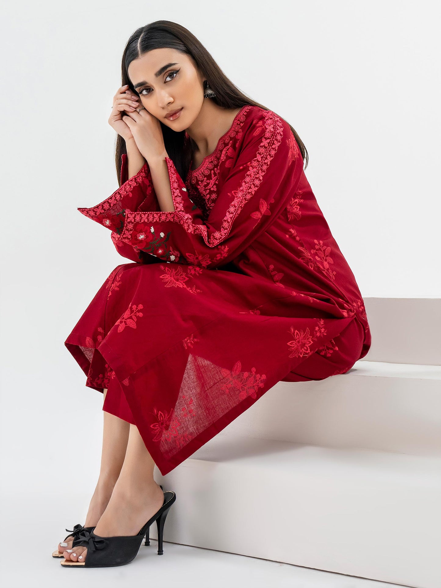 2 Piece Winter Cotton Suit-Embroidered (Pret)