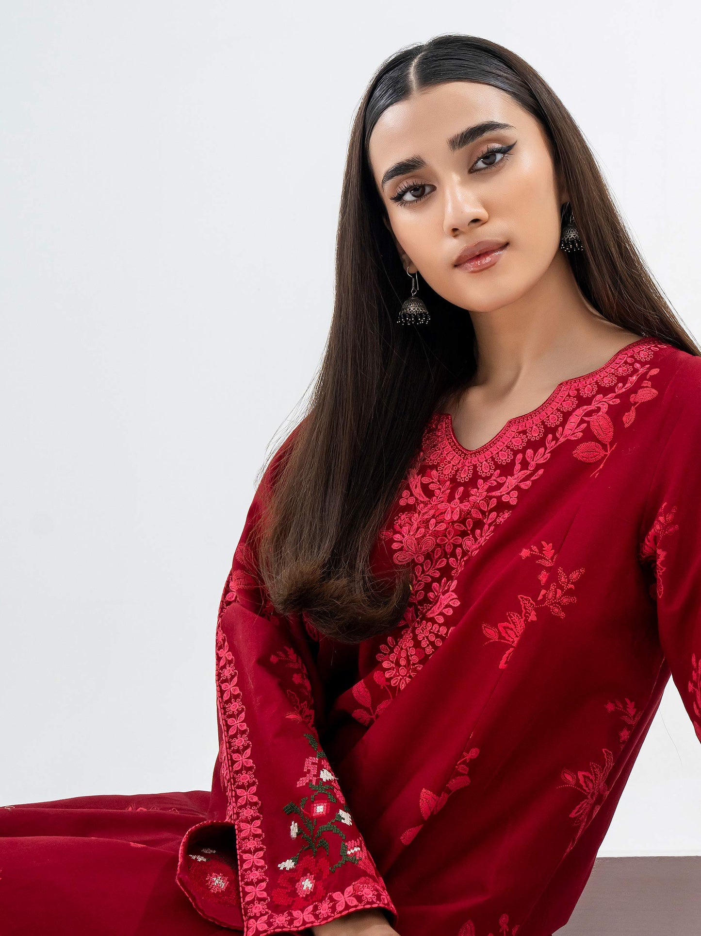 2 Piece Winter Cotton Suit-Embroidered (Pret)