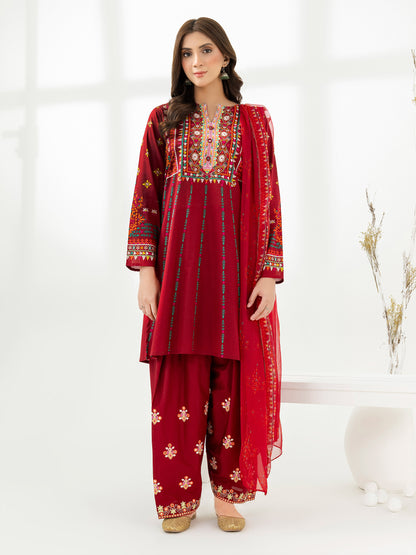3 Piece Lawn Suit-Embroidered (Pret)